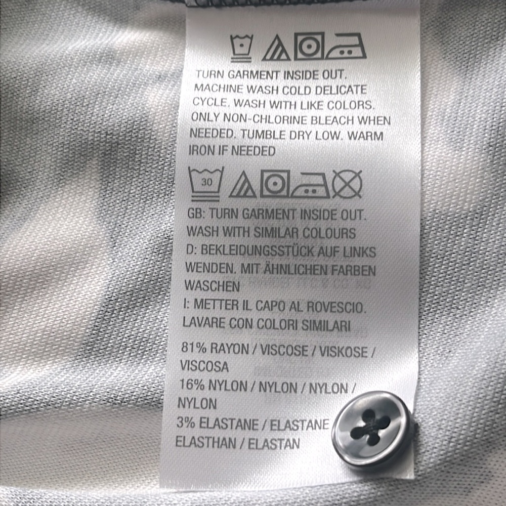 Isaac Mizrahi Black and Cream Floral Button Down Shirt - Picture 4 of 4